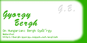 gyorgy bergh business card